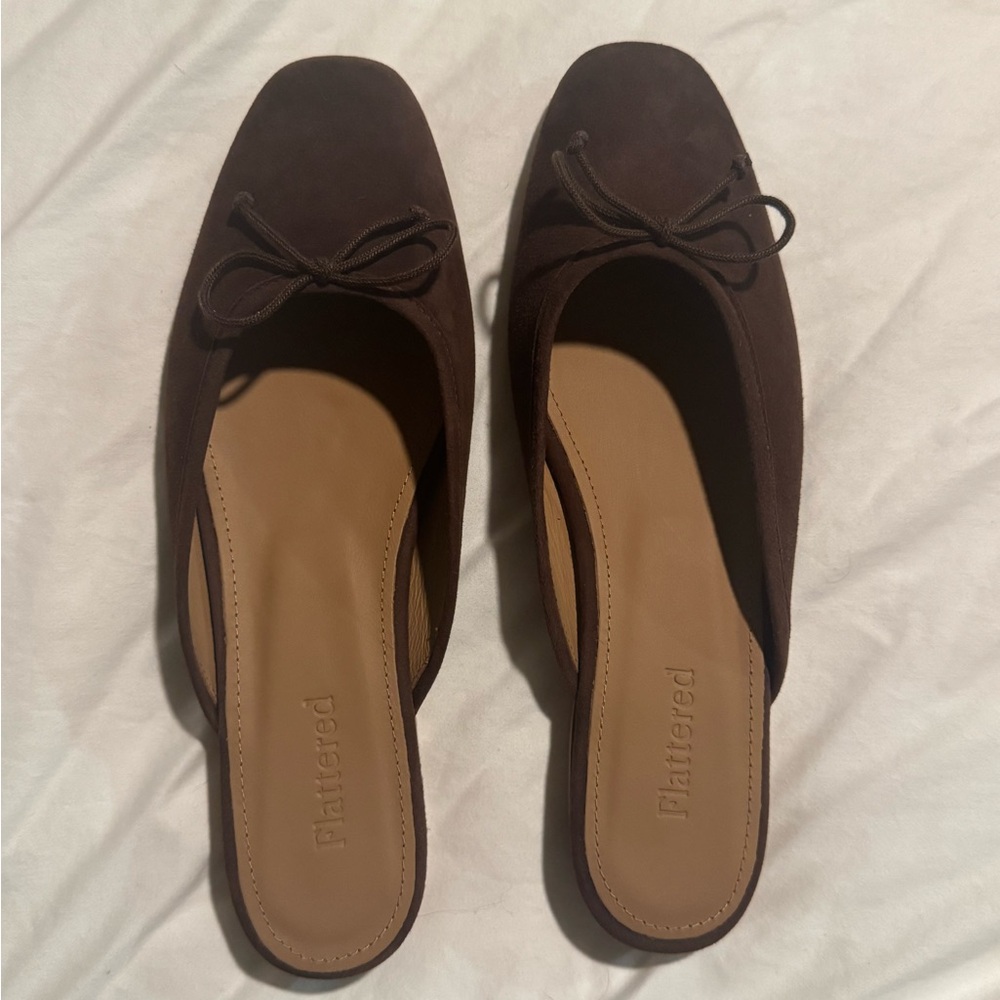 NWT ⭐️ Flattered Malva Suede Mule in Brown EU 38 - Picture 3 of 6